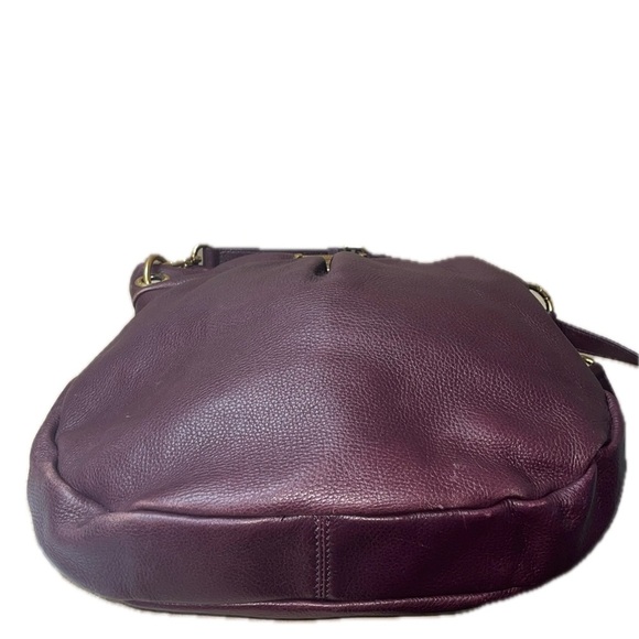 Marc by Marc Jacobs Classic Q Hillier Burgundy Leather Hobo Shoulder Bag - Picture 11 of 16